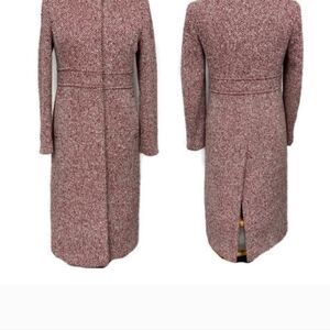 J. Crew 100% Wool Long Button Front Tweed Jacket Coat size 6